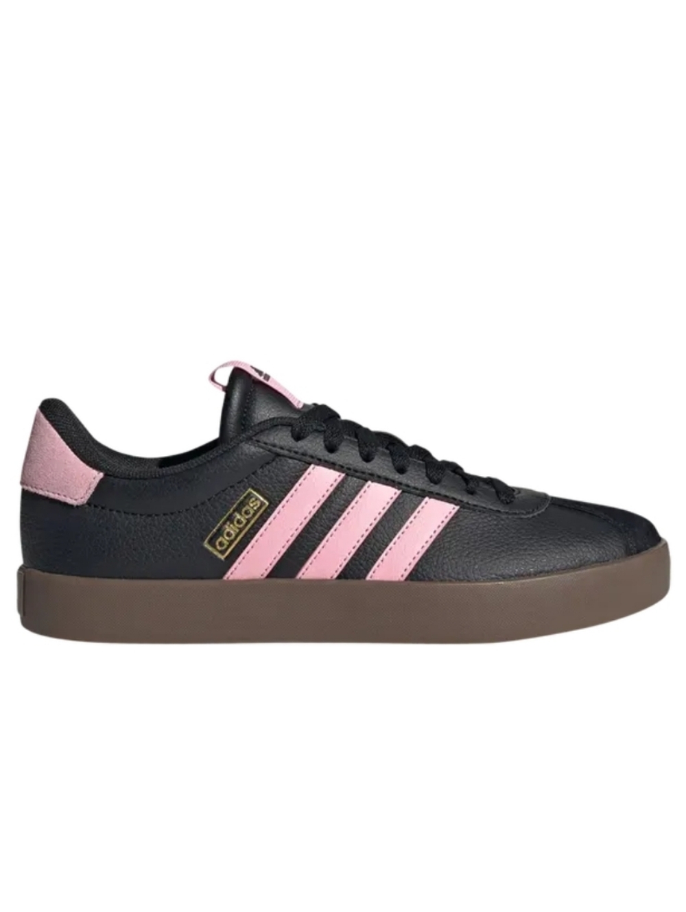 Adidas Vl Court 3.0 Womens Sneakers in Black And Pink Leather - NEW